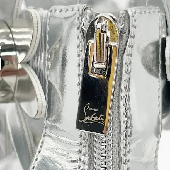 Christian Louboutin Daisy Spike Metallic Silver Ankle Cuff Sandals EU 37.5 - Picture 12 of 15